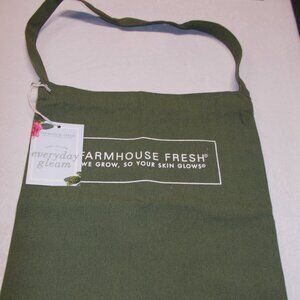 Farmhouse Fresh green canvas tote, 13" long and 12" wide